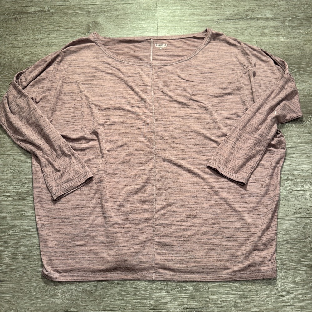 Athleta Shirt Womens XL Pink Long Sleeve ESSENCE Flow Top Lounge Stretch Yoga